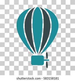 Aerostat Balloon vector pictograph. Illustration style is a flat iconic bicolor soft blue symbol on a transparent background.