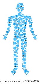 Aerostat human representation. Vector aerostat icons are composed into human composition.