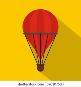 Aerostat icon. Flat illustration of aerostat vector icon for web isolated on yellow background