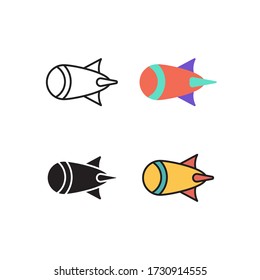 aerostat icon vector with four different style design. isolated on white background