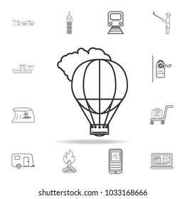 Aerostat line icon. Set of Tourism and Leisure icons. Signs, outline furniture collection, simple thin line icons for websites, web design, mobile app, info graphics on white background
