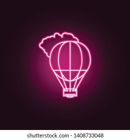 Aerostat neon icon. Elements of turizm set. Simple icon for websites, web design, mobile app, info graphics