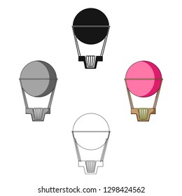 Aerostat. Pink big balloon for flight and travel.Amusement park single icon in cartoon style vector symbol stock illustration.
