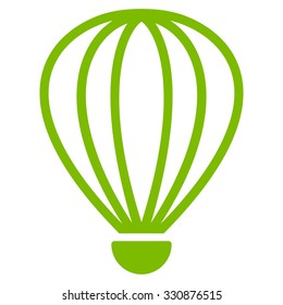 Aerostat vector icon. Style is flat eco green symbol, rounded angles, white background.