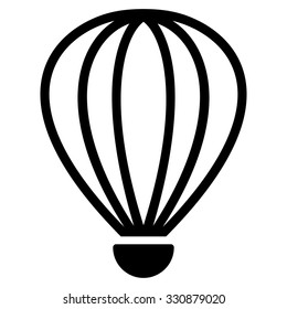 Aerostat vector icon. Style is flat black symbol, rounded angles, white background.
