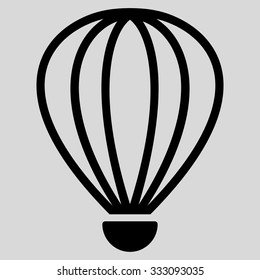 Aerostat vector icon. Style is flat black symbol, rounded angles, light gray background.