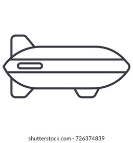 aerostat vector line icon, sign, illustration on background, editable strokes