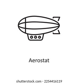 Aerostat Vector Outline Icon Design illustration. Space Symbol on White background EPS 10 File