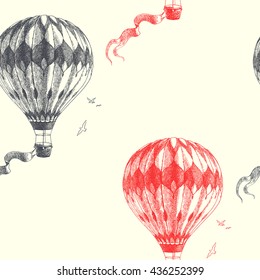 aerostat. vector seamless pattern