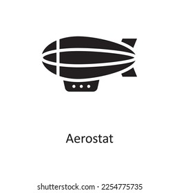 Aerostat Vector Solid Icon Design illustration. Space Symbol on White background EPS 10 File