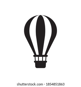 Aerostate - black icon on white background vector illustration for website, mobile application, presentation, infographic. Air balloon concept sign. Graphic design element. 