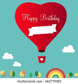 aerostats heart inscription happy birthday