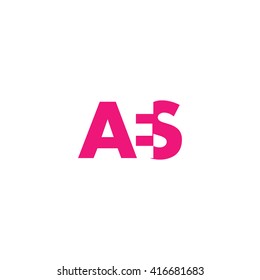 AES Logo. Vector Graphic Branding Letter Element. White Background
