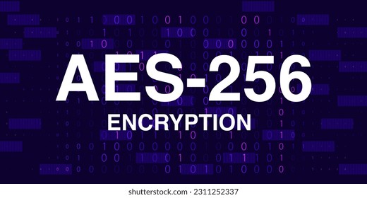 AES-256 Encryption, Advanced Encryption Standard. Data encryption and Network Security Connection. Vector