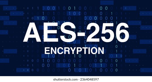 AES-256 Encryption, Advanced Encryption Standard. Data encryption and Network Security Connection. Vector.