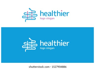 Aesculapius icon or logo in modern line style. Medical logo and healthcare logo vector illustration. 