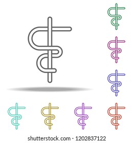 Aesculapius line icon. Elements of Medicine in multi color style icons. Simple icon for websites, web design, mobile app, info graphics