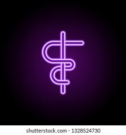 Aesculapius line icon. Elements of Medicine in neon style icons. Simple icon for websites, web design, mobile app, info graphics