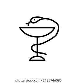 Aesculapius snake with chalice, symbol of pharmacy, pharmacy