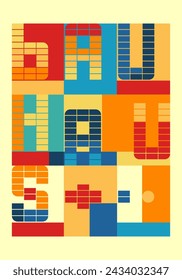 Aestethic abstract geometric, shapes, bauhaus colorful background vector. Modern flat design for banner, template, card, poster, cover and print.