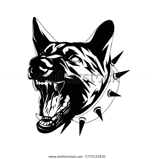 Aesthethic Sketch Skull Dog Head Vector Stock Vector (Royalty Free ...