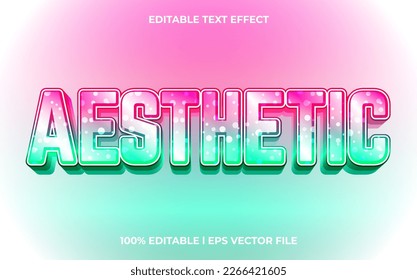 aesthetic 3d text effect and editable text, template 3d style use for business tittle