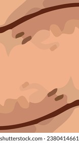 Aesthetic abstract art with a combination of shapes and brown colors. Suitable for background and poster