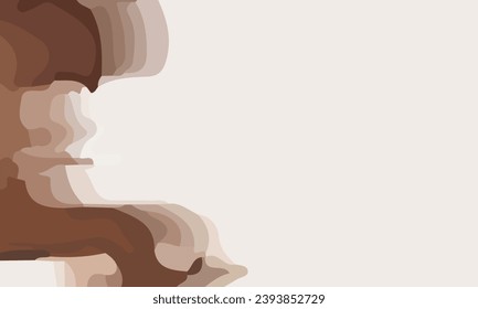 Aesthetic abstract art with a combination of shapes and brown colors. Suitable for background and poster