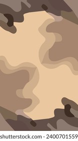 Aesthetic abstract art with a combination of shapes and brown colors. Suitable for background and poster