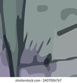 Aesthetic abstract art with a combination of shapes and green colors. Suitable for background and poster