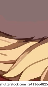 Aesthetic abstract art with a combination of shapes and brown colors. Suitable for background and poster