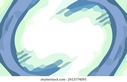 Aesthetic abstract art with a combination of shapes and blue colors. Suitable for background and poster