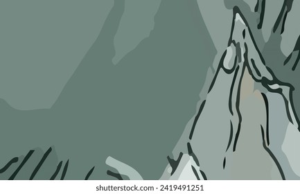 Aesthetic abstract art with a combination of shapes and green colors. Suitable for background and poster