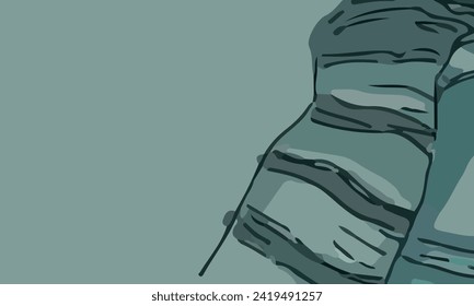 Aesthetic abstract art with a combination of shapes and green colors. Suitable for background and poster