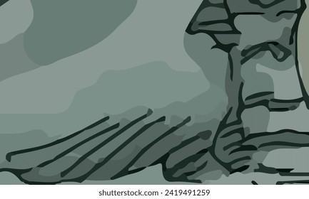 Aesthetic abstract art with a combination of shapes and green colors. Suitable for background and poster