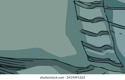 Aesthetic abstract art with a combination of shapes and green colors. Suitable for background and poster
