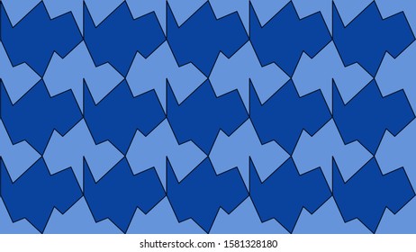 Aesthetic abstract background. Decorative tessellated wallpaper design. Shades of blue vector.