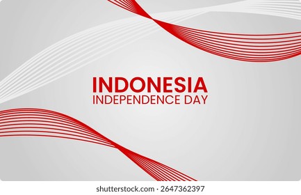 Aesthetic abstract background design for Indonesia independence celebration in red and white color scheme.
