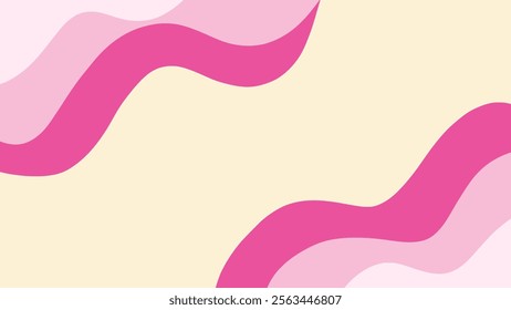 Aesthetic abstract background of pink and beige liquid waves