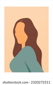Aesthetic Abstract Bohemian Woman Art for Print and Digital Purposes