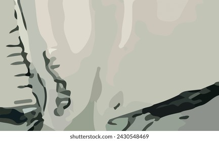 Aesthetic abstract composition with much unique combination of shapes and gray colors