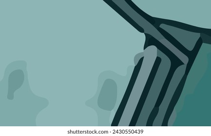 Aesthetic abstract composition with much unique combination of shapes and green colors