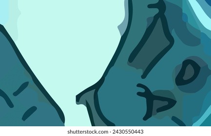 Aesthetic abstract composition with much unique combination of shapes and green colors