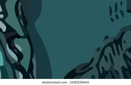 Aesthetic abstract composition with much unique combination of shapes and green colors