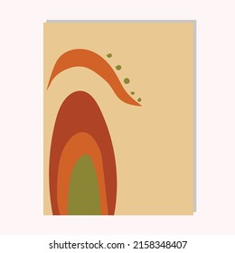 aesthetic abstract digital art combination color of beige brown and green hill illustration vintage art