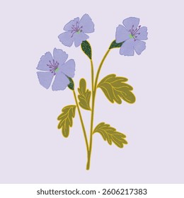 AESTHETIC ABSTRACT FLOWER DIGITAL ILLUSTRATION