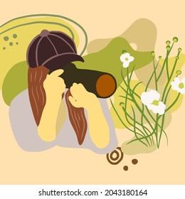 aesthetic abstract illustration with a photography theme, suitable for wall decoration, wallpaper, t shirt, background ornament