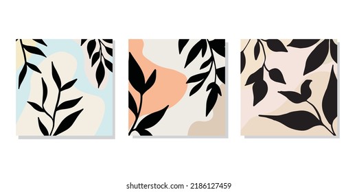 Aesthetic abstract leaves design layout concept