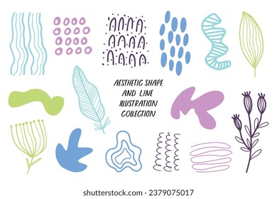 Aesthetic Abstract Shape and Brush Stroke Collection