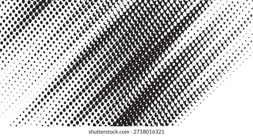Ästhetisch Abstrakter, mit Halbton geneigter Hintergrund mit körnigen Streifen. Moderne gepunktete Textur und trendiger Halbton-Farbtonabstufungseffekt.